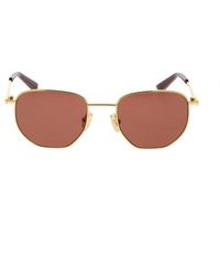 Bottega Veneta - Round Frame Sunglasses - Lyst
