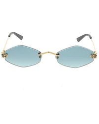 Cartier - Geometric Frame Sunglasses - Lyst