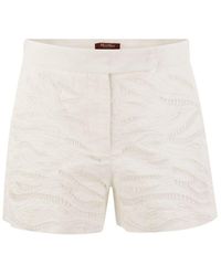 Max Mara Studio - Edmond Embroidered Cotton Shorts - Lyst