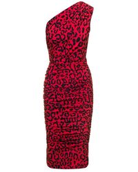 Dolce & Gabbana - One-shoulder Leopard-print Dress - Lyst