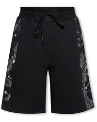 Versace - Chain Couture Printed Drawstring Shorts - Lyst