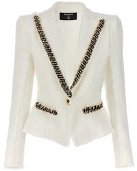 Balmain - Tweed Blazer Blazer And Suits - Lyst