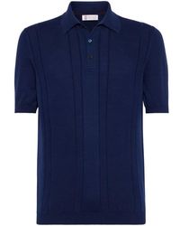 Brunello Cucinelli - Short Sleeved Open-knitted Polo Shirt - Lyst