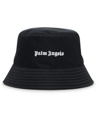 Palm Angels Classic Logo Printed Bucket Hat - Black