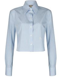 Gucci - Striped Collared Long-sleeve Shirt - Lyst