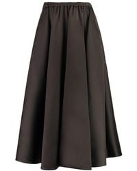 Valentino - High Waist Pleated Midi Skirt - Lyst