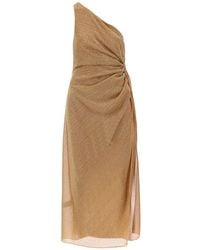 Oséree - Oséree One-shoulder Dress In Lurex Knit - Lyst