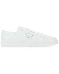 Prada - White Leather Sneakers - Lyst