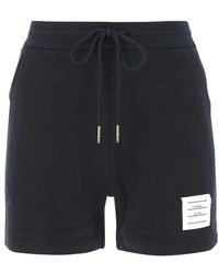 Save 10% Womens Clothing Shorts Mini shorts Thom Browne Wool Pinstripe Tailored Shorts in Blue 