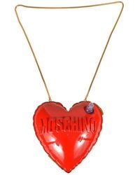 Moschino - Logo Embossed Heart-shaped Shoulder Bag - Lyst