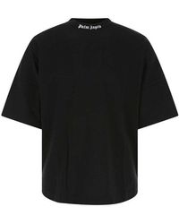 Palm Angels Logo-print Oversized Cotton-jersey T-shirt - Black