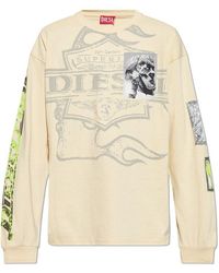 DIESEL - T-Shirt T-Boxt-Ls-Slits-R5 - Lyst
