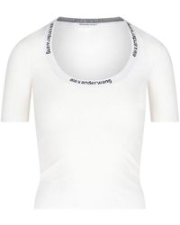 Alexander Wang Logo Band Scoop Neck T-shirt - White