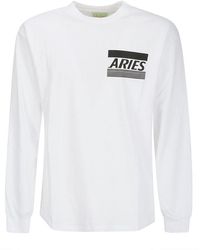 Aries - Long-sleeved Crewneck T-shirt - Lyst