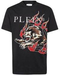 Philipp Plein - Logo Tiger Embellished Crewneck T-shirt - Lyst