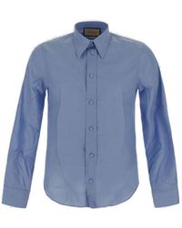 Gucci - Blue Cotton Shirt - Lyst