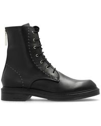 Max Mara - Round Toe Lace-up Combat Boots - Lyst
