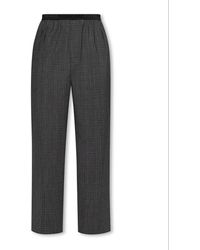 Balenciaga - Checked Cotton Linen Trousers - Lyst