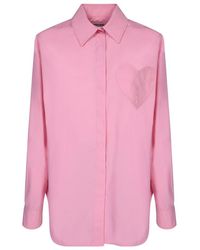 Moschino - Jeans Heart-patch Long-sleeved Shirt - Lyst