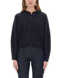 Theory - Zip-Up Hooded Knitted Cardigan - Lyst