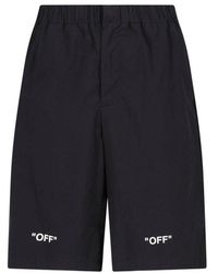Off-White c/o Virgil Abloh Logo Printed Zip Detailed Shorts - Black