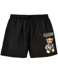 Moschino - Teddy Bear Printed Drawstring Swim Shorts - Lyst