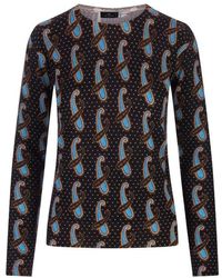 Etro - Silk And Cashmere Sweater With Light Paisley Pattern All-over - Lyst