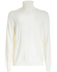 Hogan Turtleneck Knitted Long Sleeved Sweater - White