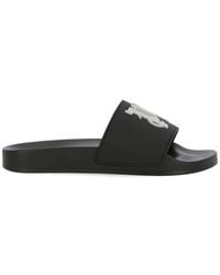 Palm Angels - Logo Embossed Square Toe Slides - Lyst