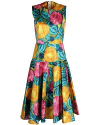 Marni - Allover Floral Printed Sleeveless Midi Dress - Lyst