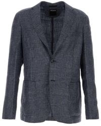 ZEGNA - Linen Blend Blazer - Lyst