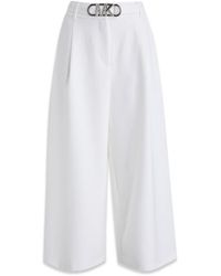 Michael Kors - Logo Plaque Wide-leg Trousers - Lyst