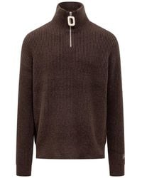 JW Anderson - Zip-Neck Knitted Jumper - Lyst