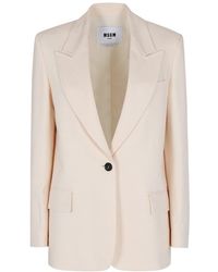 MSGM - Single-breasted Buttoned Jacket - Lyst
