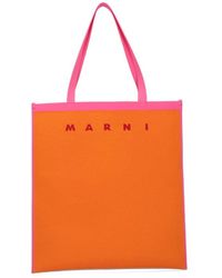 Marni Logo Tote Bag - Orange
