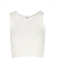 R13 - Destroyed Cropped Tank Top - Lyst