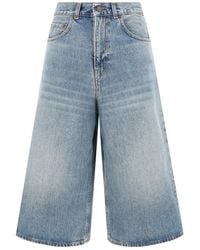 Haikure - Knee-Length Denim Bermuda Shorts - Lyst