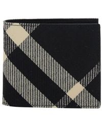 Burberry - Check Patterned Bi-fold Wallet - Lyst