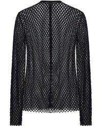 TOTEME - Mock Neck Diamond-Lace Sheer Top - Lyst