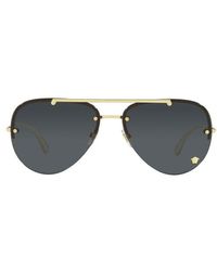 Versace - Medusa Glam Aviator Frame Sunglasses - Lyst