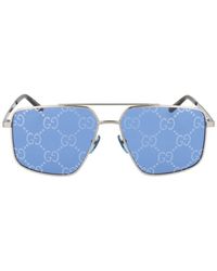 Gucci GG Lens Aviator Sunglasses - Metallic