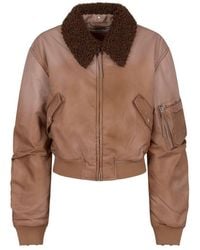 Acne Studios - Furry Collar Bomber Jacket - Lyst