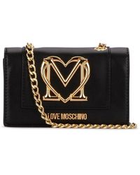 Love Moschino Logo-plaque Chain-link Crossbody Bag - Black