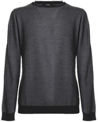 Fendi All-over Logo Crewneck Sweater - Gray