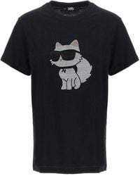 Karl Lagerfeld - Ikonik 2.0 Choupette Embellished Crewneck T-shirt - Lyst