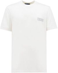 Kiton Logo-Embroidered T-Shirt in White for Men | Lyst