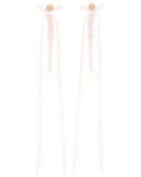 Simone Rocha - Slim Bow Ribbon Drip Earrings - Lyst