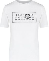 MM6 by Maison Martin Margiela - Logo Printed Crewneck T-shirt - Lyst