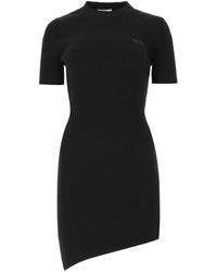 Gcds Black Nylon Mini Dress