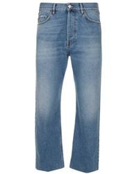 Balenciaga - Cropped Straight Leg Jeans - Lyst